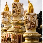 Large candle sculptures with expressive faces