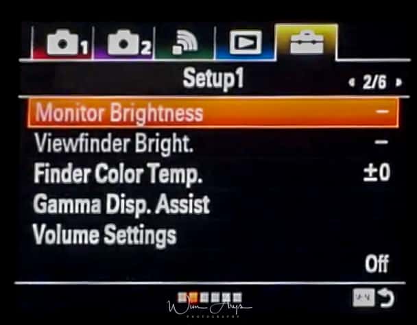 Sony ILCA-99RM2 setup icon page 1