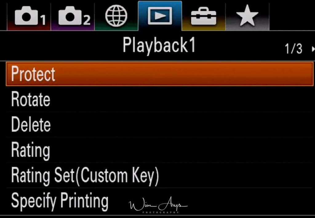 Playback settings page 1