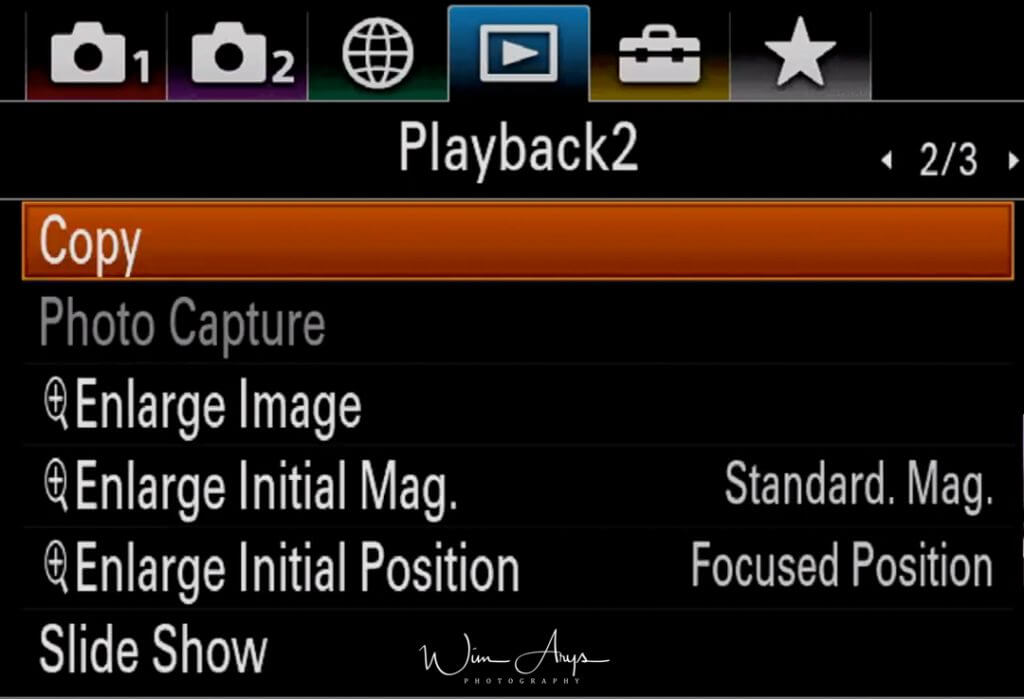 Playback settings page 2