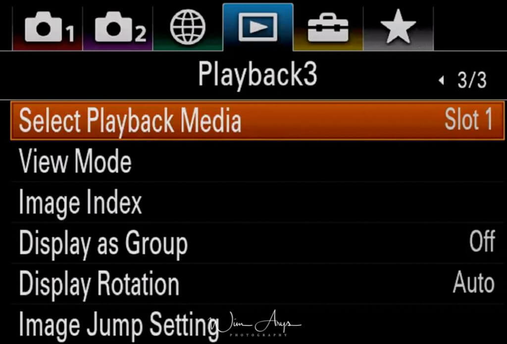 Playback settings page 3