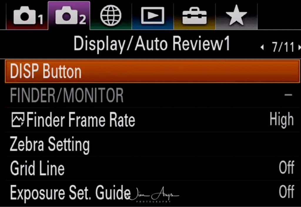 Display and Audio review settings page 1