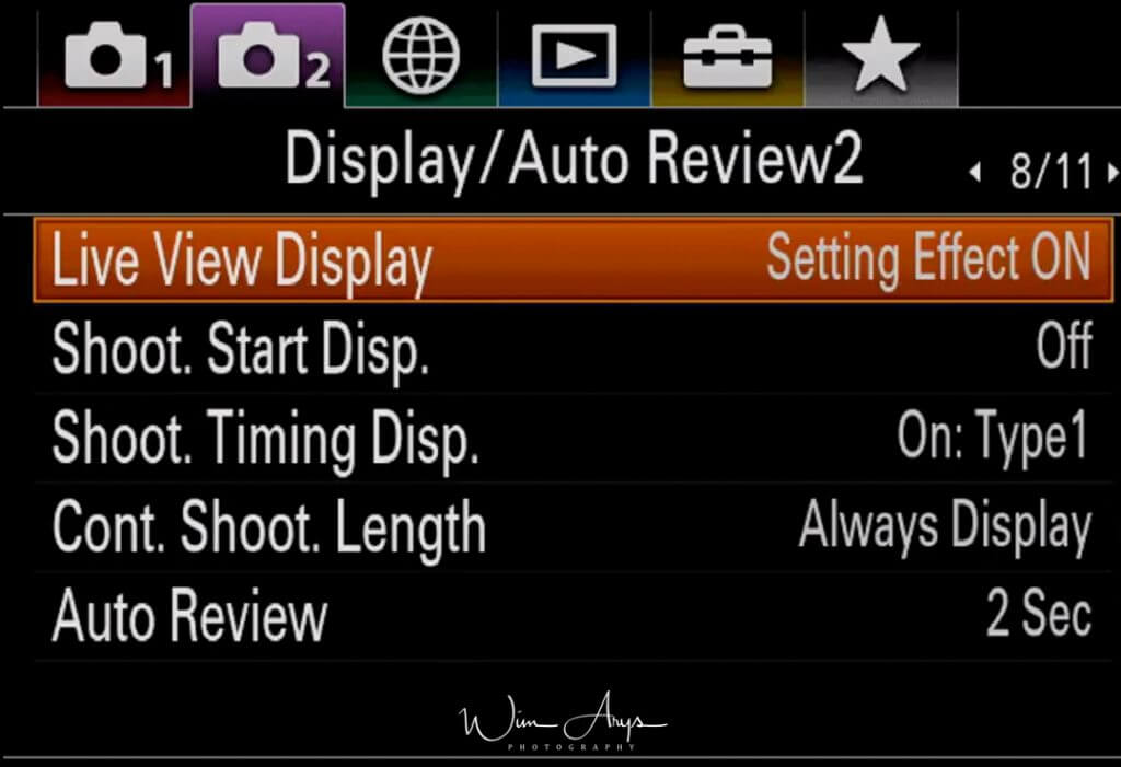 Display and Audio review settings page 2