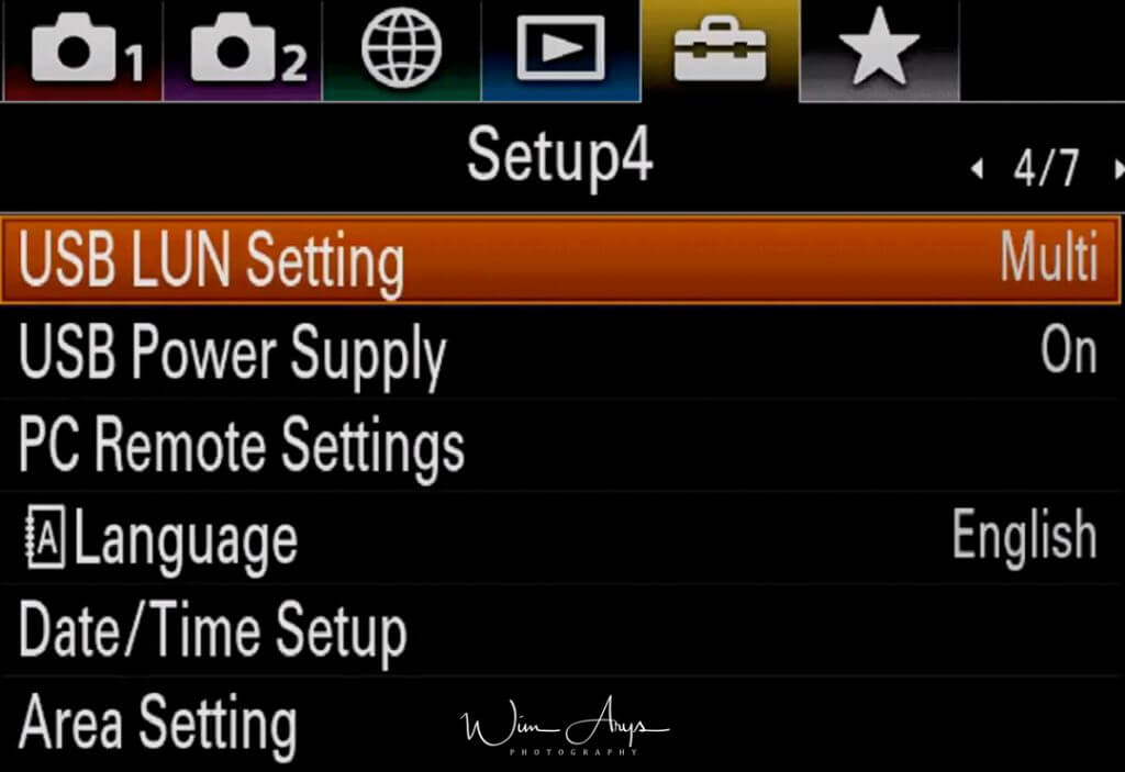 Setup menu Page 4