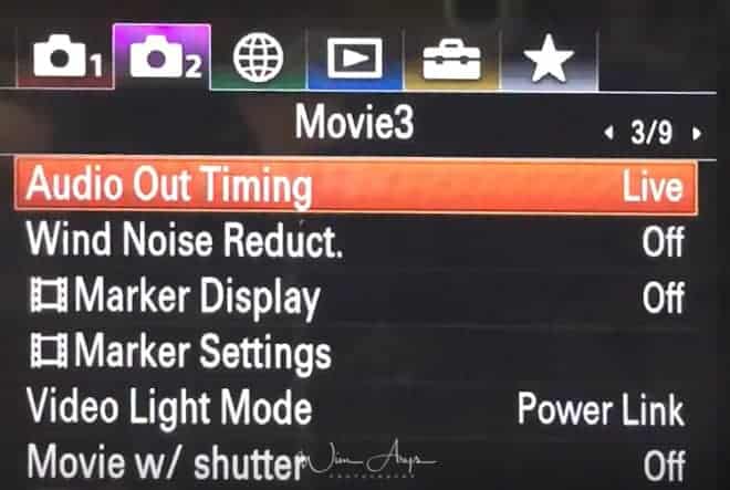 Sony A7RIII menu setup