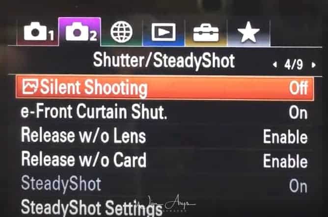 Sony A7RIII menu setup