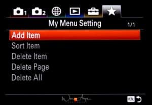 My menu setting