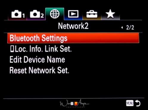 RX10 IV Network settings