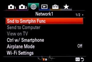 RX10 IV Network settings 1