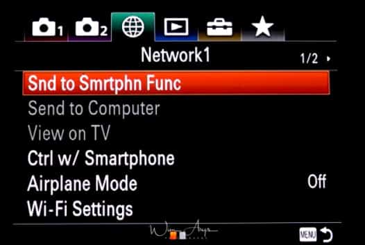 RX10 IV Network settings 1