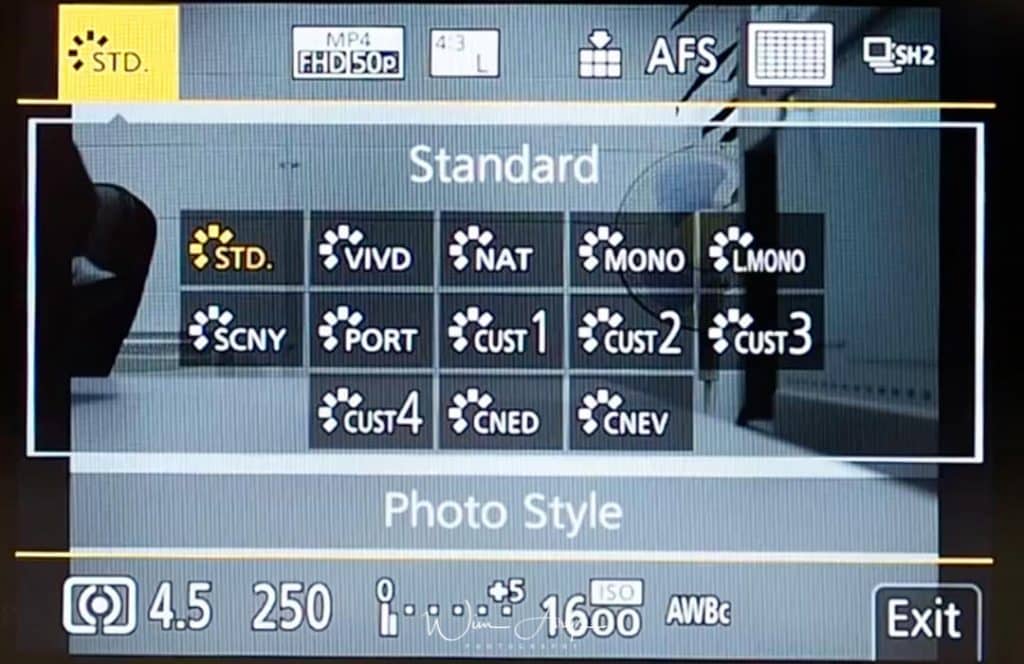 G9 Q Menu photo style