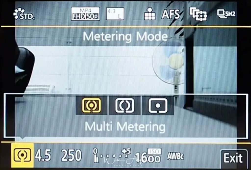 G9 Q Menu metering modes