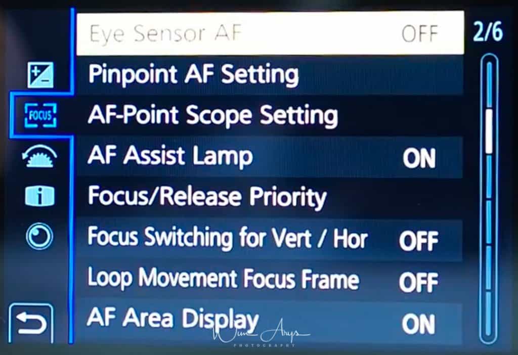 Custom Exposure settings G9 page 2