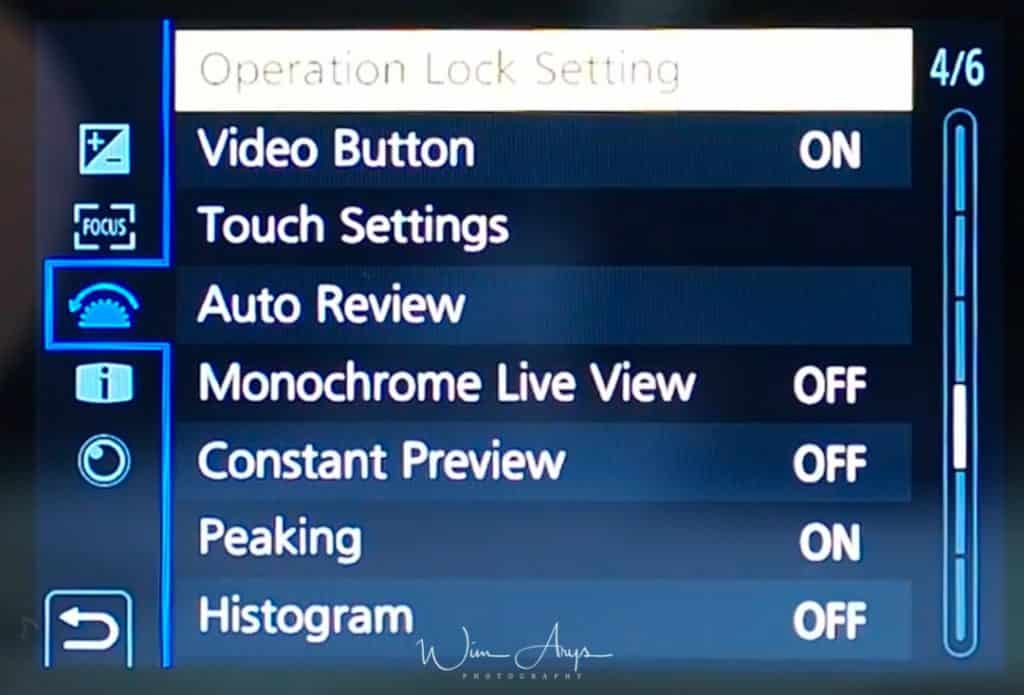 Custom Exposure settings G9 page 4