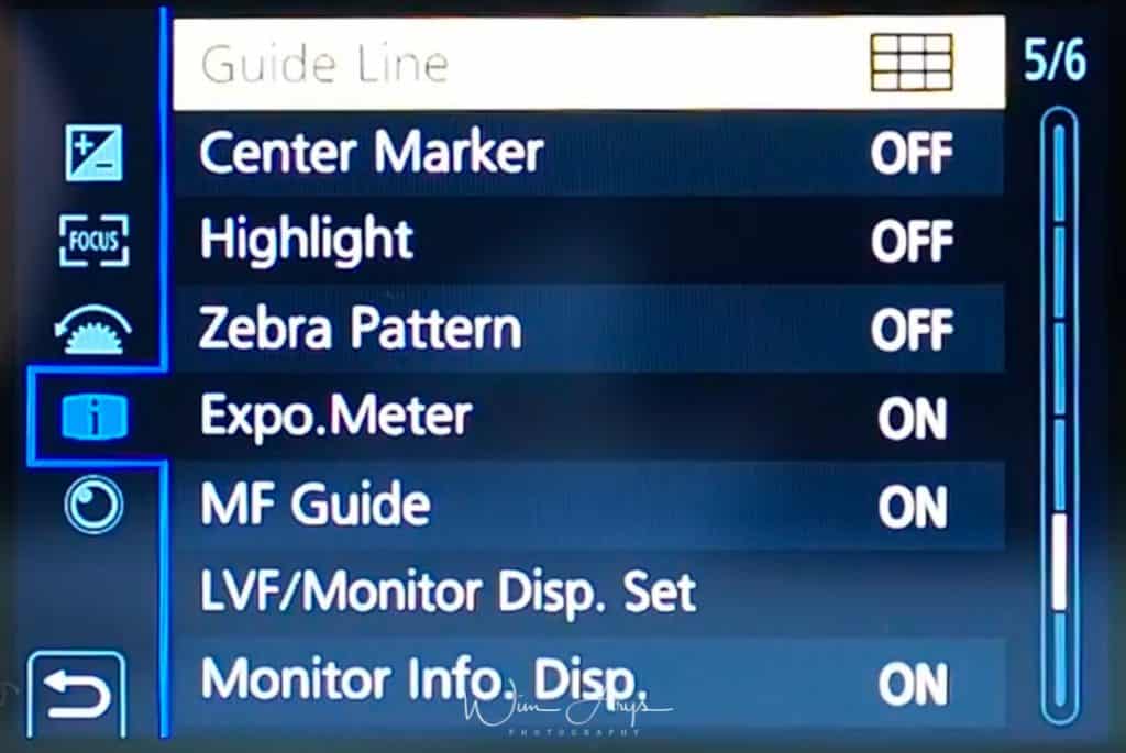 Custom Exposure settings G9 page 5