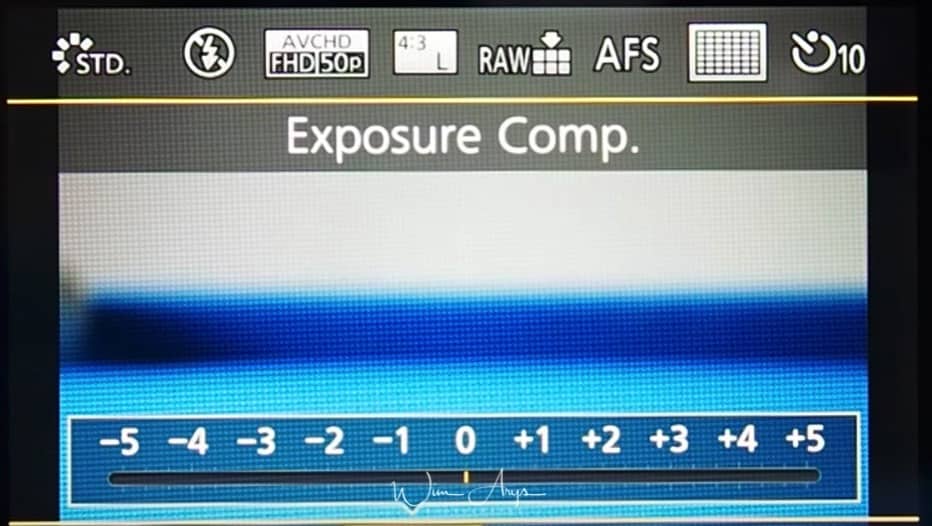 Q Menu exposure compensation