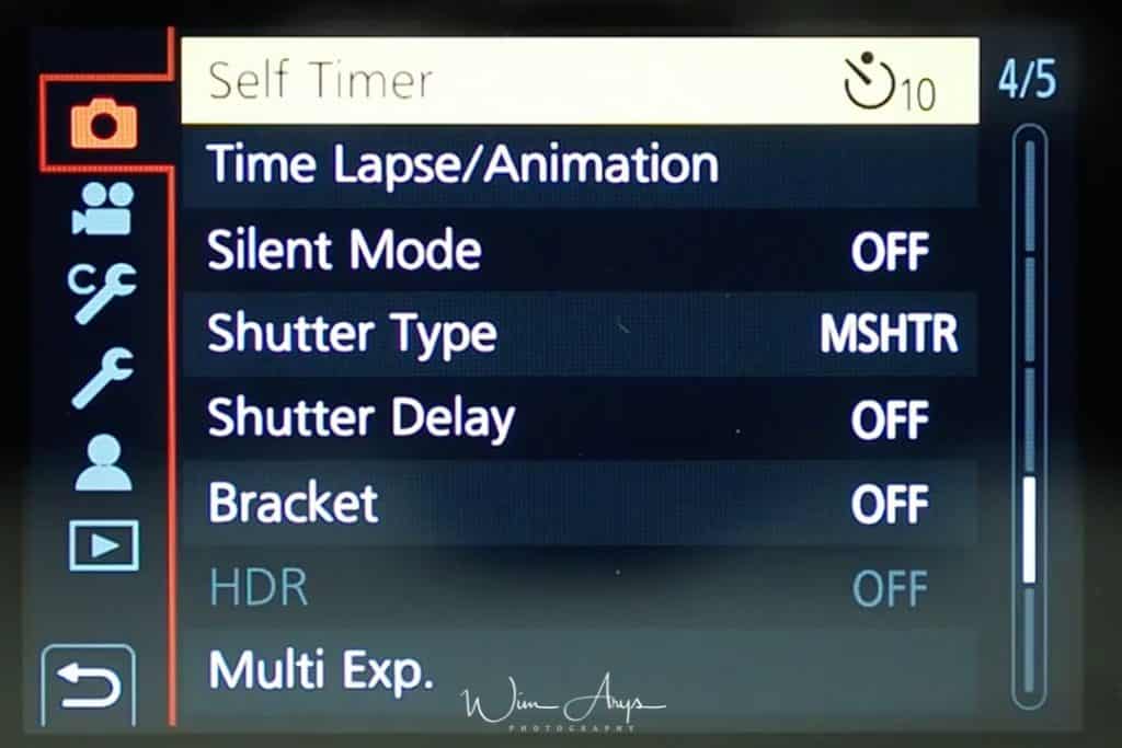 Panasonic Lumix GH5S rec menu page 4