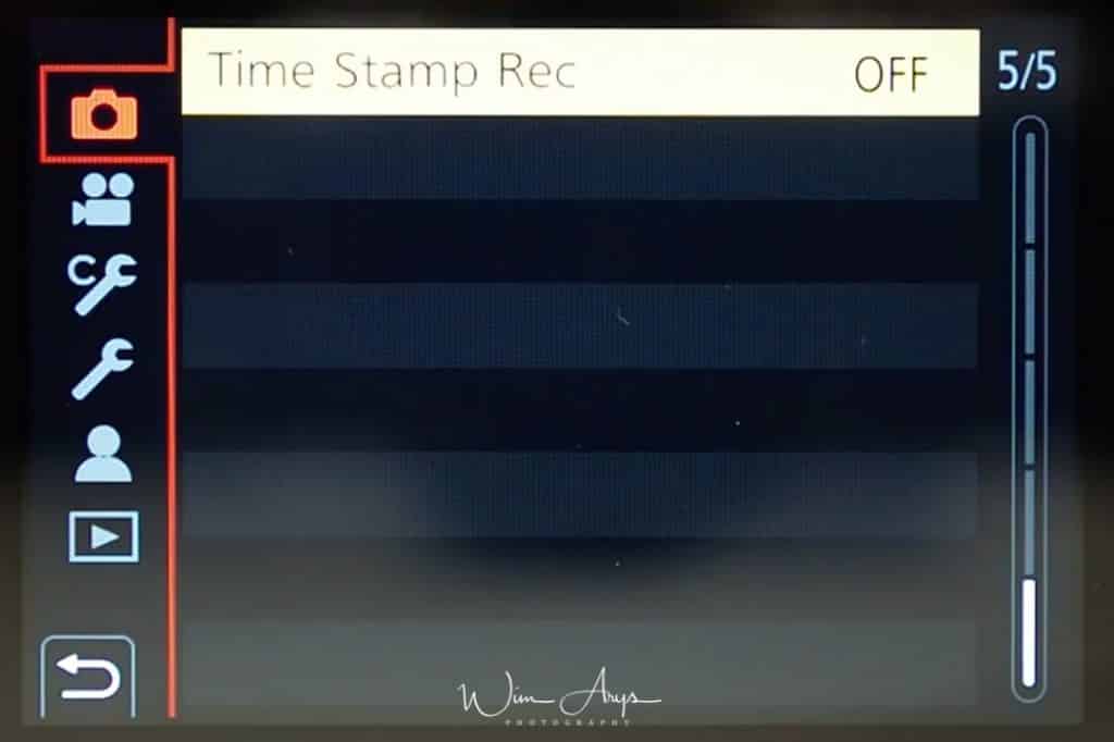 Panasonic Lumix GH5S rec menu page 5