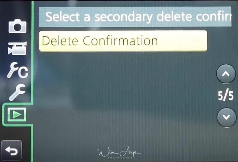 Panasonic GX80 playback menu page 5