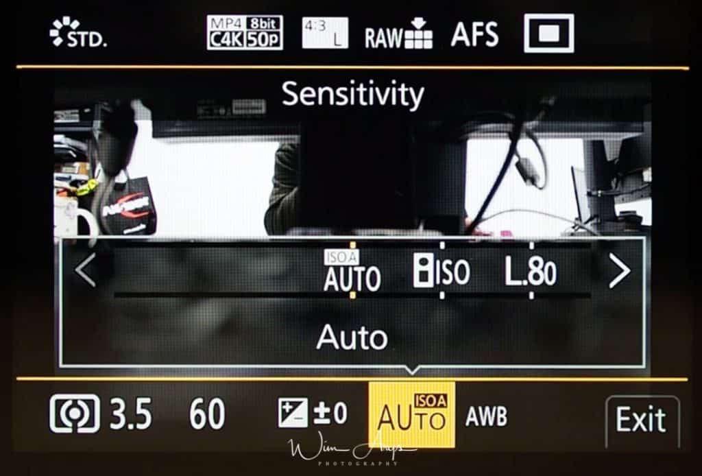 Q Menu ISO sensitivity