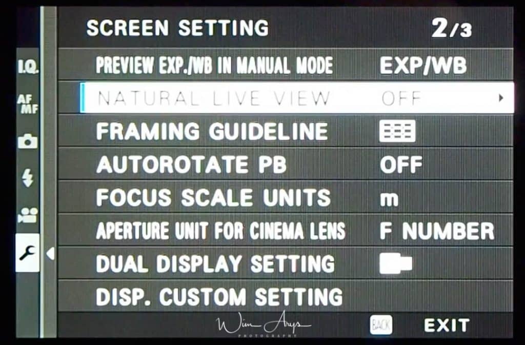 Screen Settings page 2 of 3