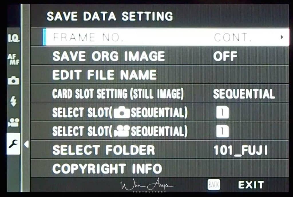 Save Data Setting