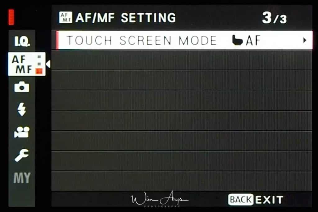 AF/MF Setting page 3 of 3