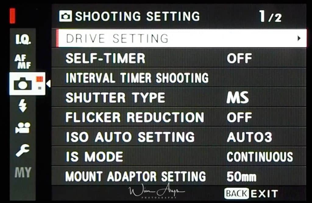 Shooting Setting Page 1 of 2