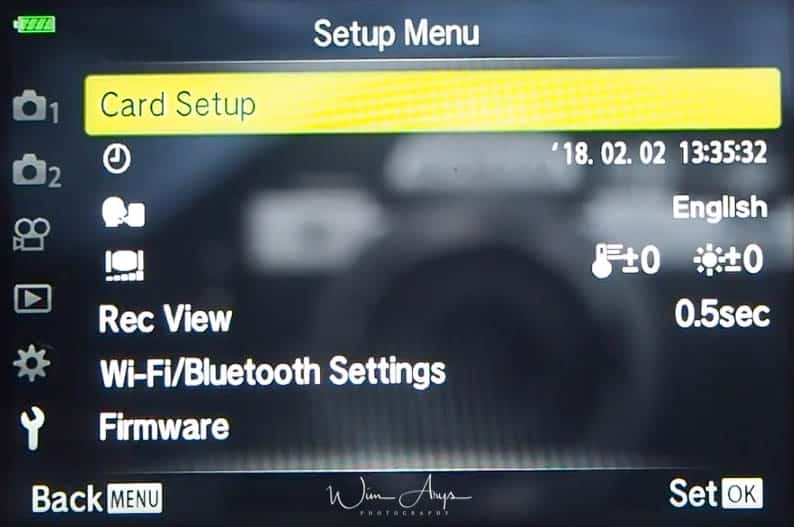 Setup Menu