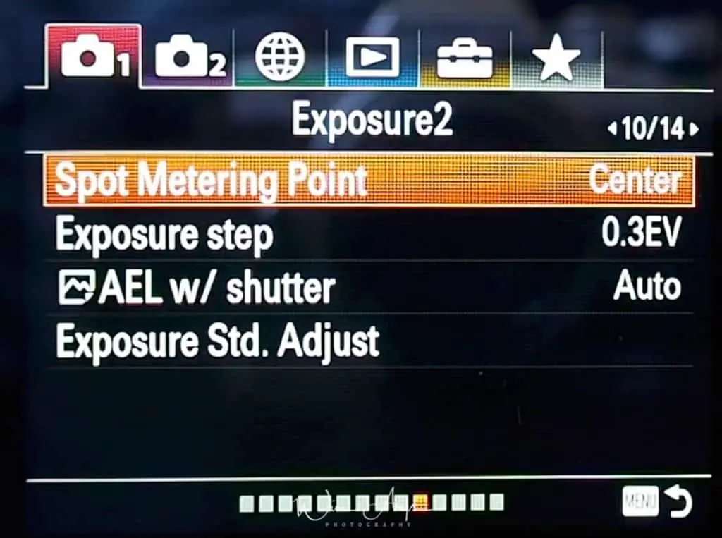 Exposure Settings Page 2