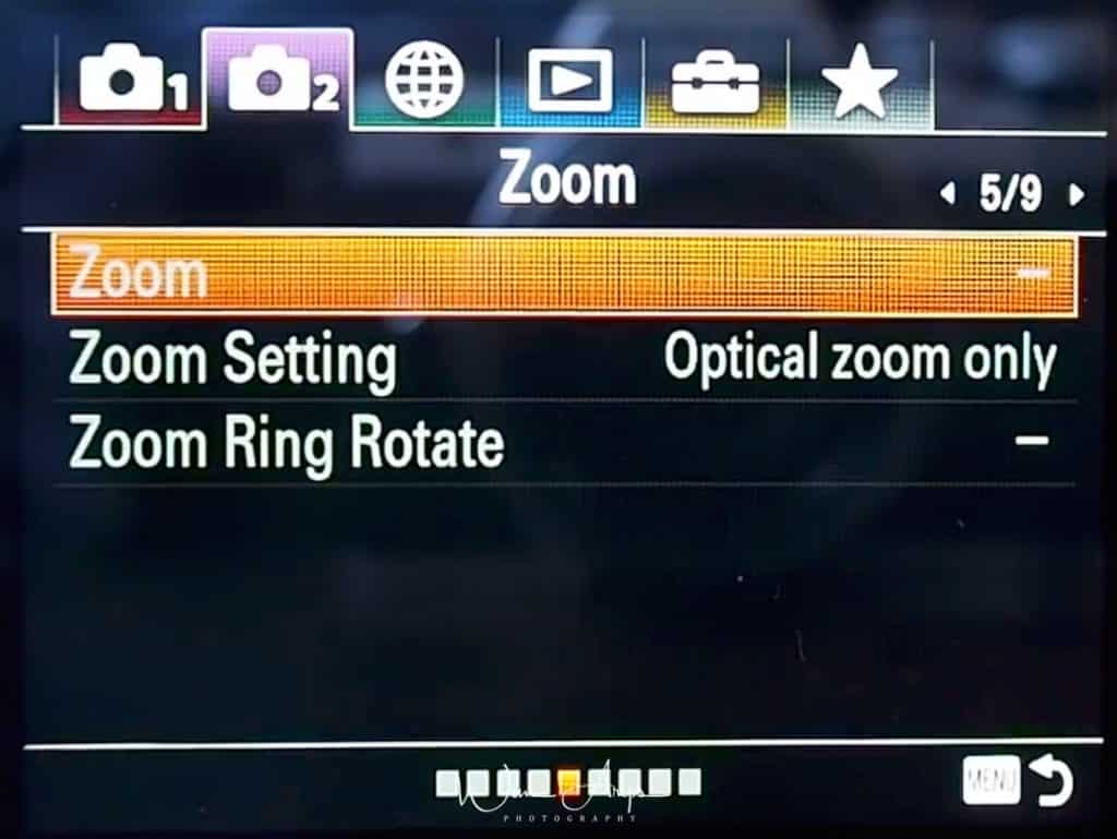 Zoom Settings for movie mode