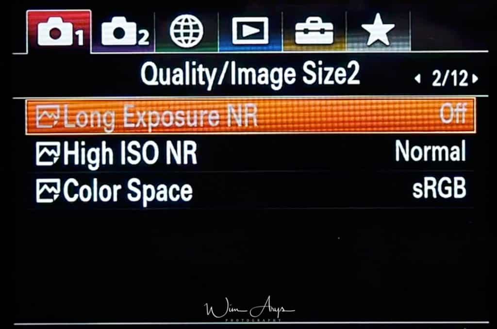 Sony RX100 Menu page 2