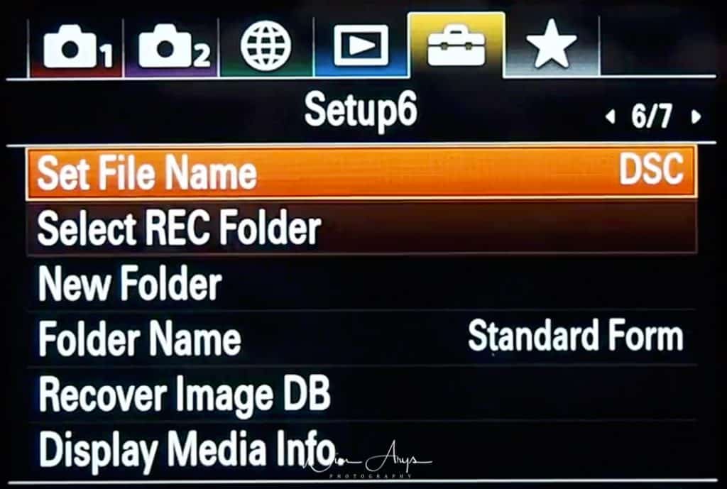 Sony RX100 6 Menu page 33