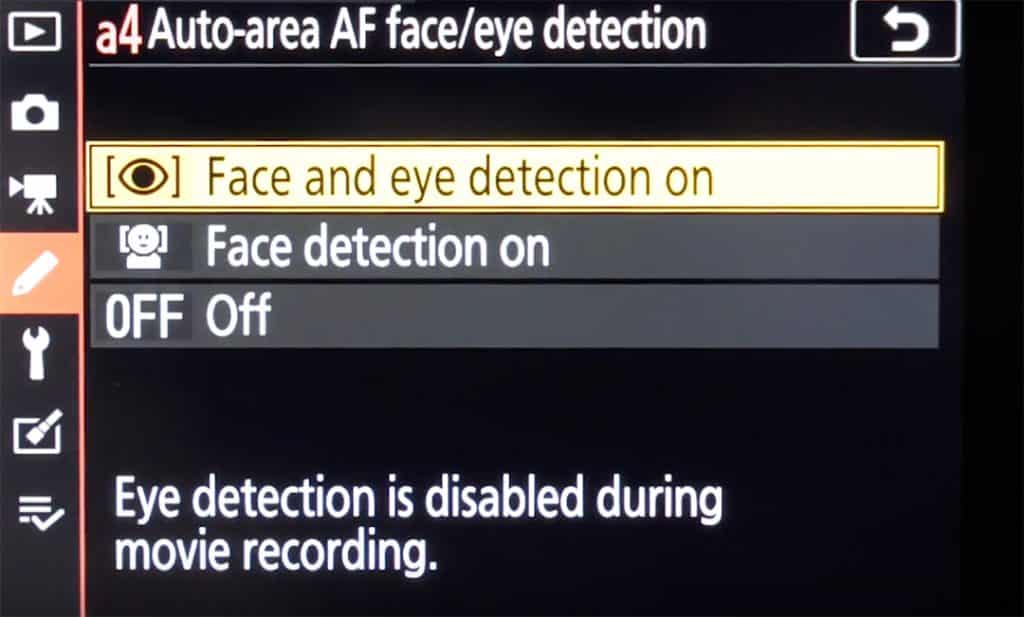 Nikon Z6 eye detection firmware version 2