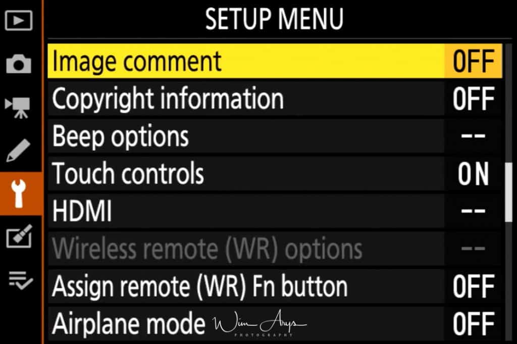 Setup Menu Page 3