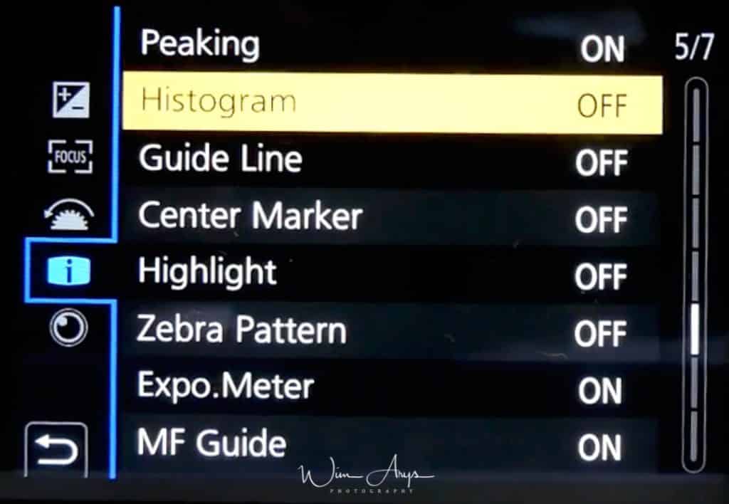 settings for the display