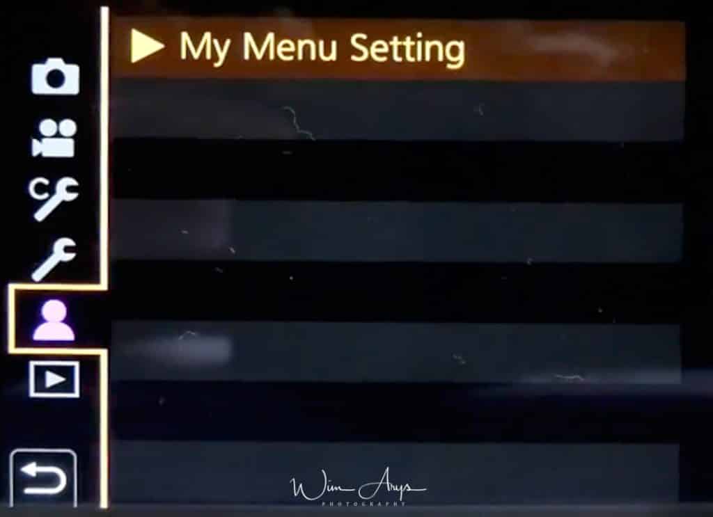 My menu setting