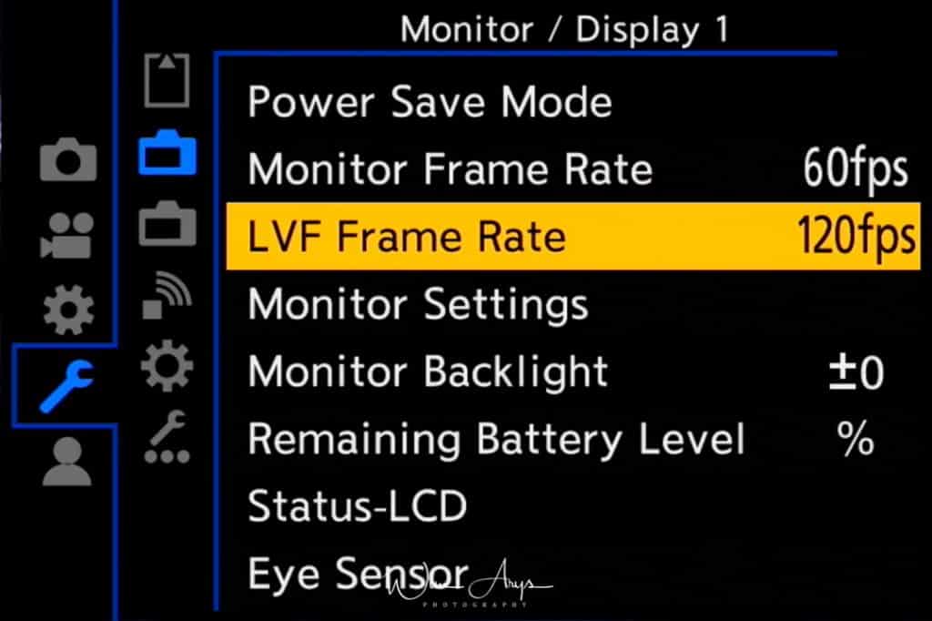 MENU → Setup Menu → page 1 of 7 (General Camera Setup)