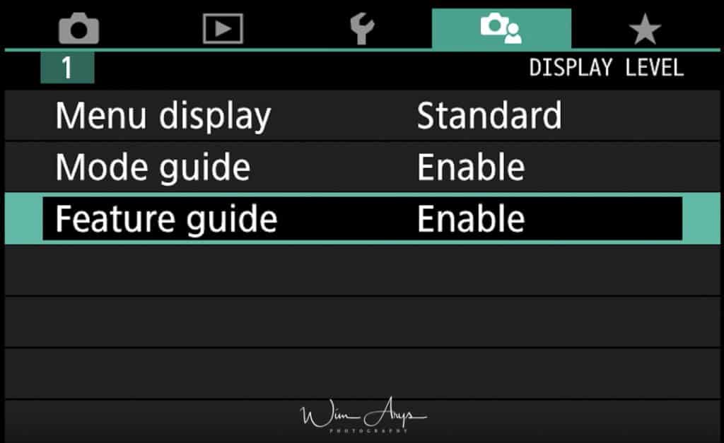 Canon EOS M50 Display level