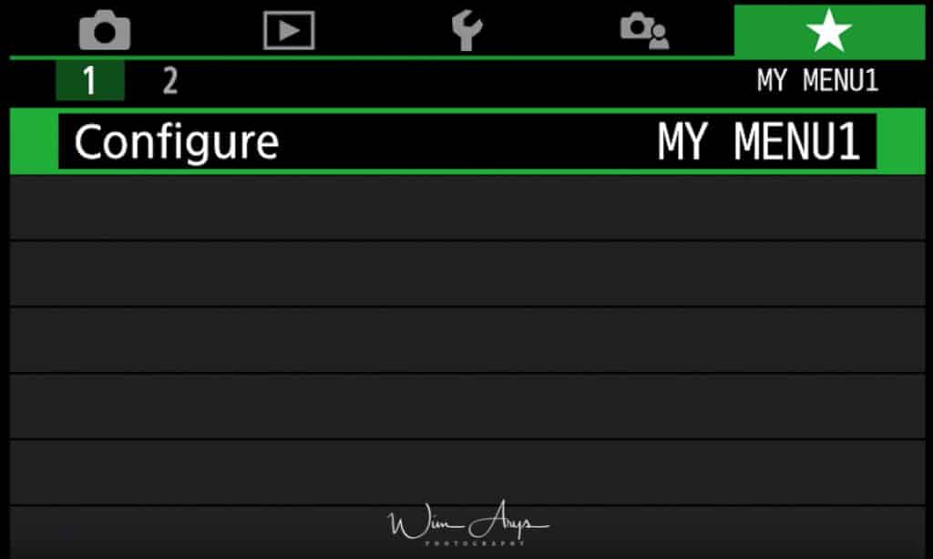 Canon EOS M50 My Menu