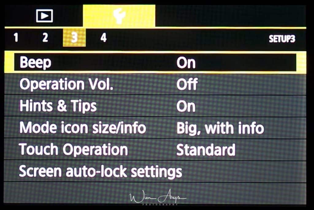 Canon EOS M100 Setup Menu page 3