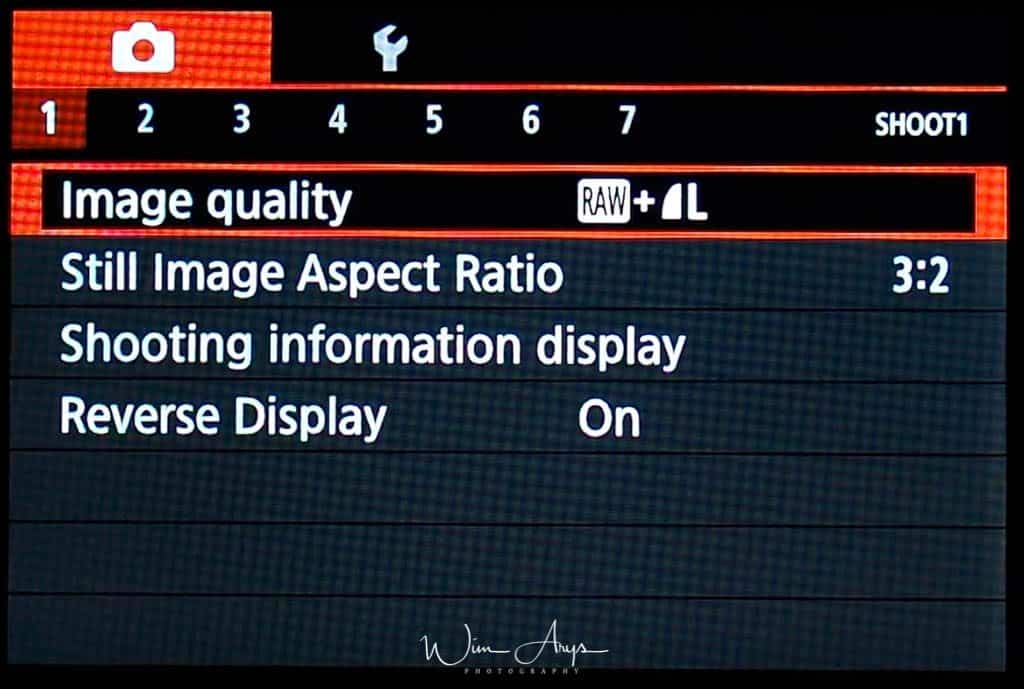 Canon EOS M100 Setup Menu page 1