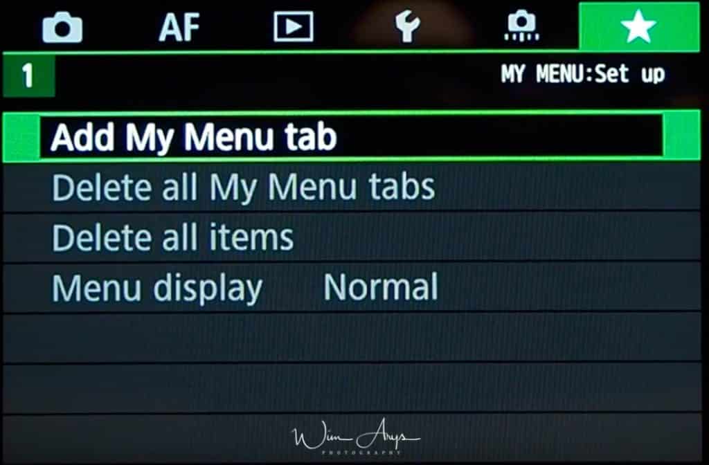 Canon EOS R My Menu
