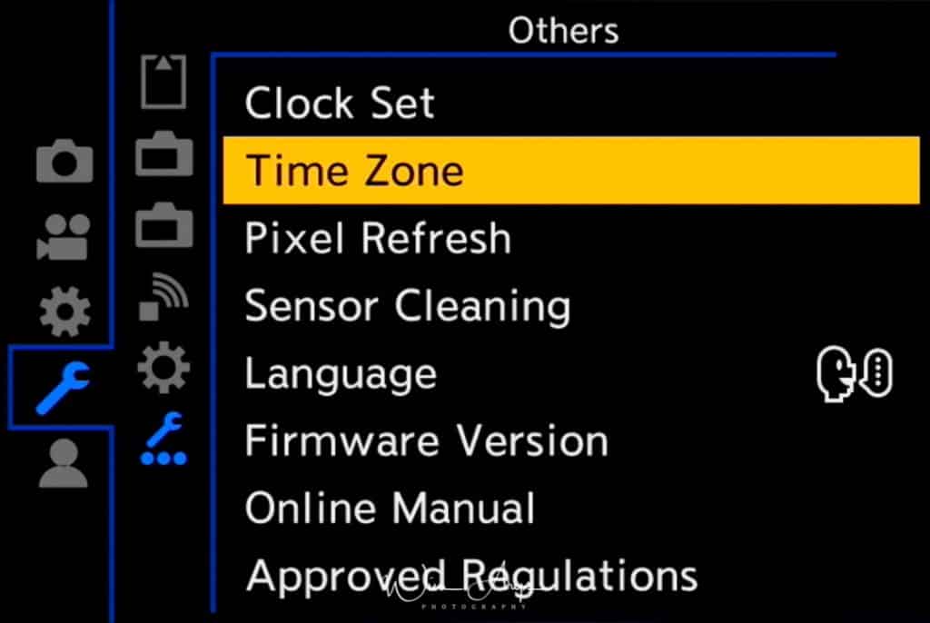 Panasonic S1, setup menu, page 6