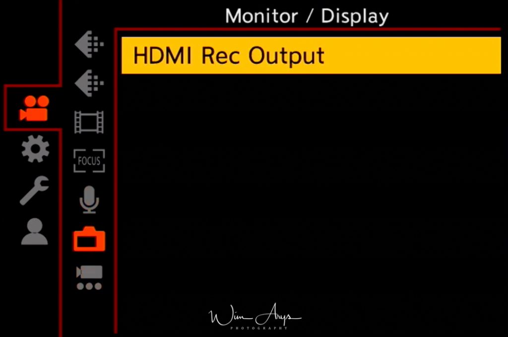 Panasonic S1, video menu, page 6