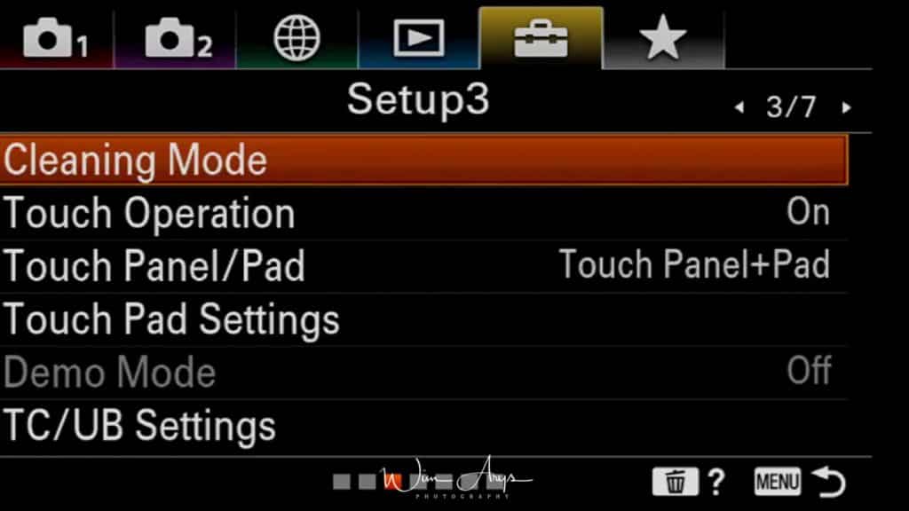 MENU - Camera Setup - page 3