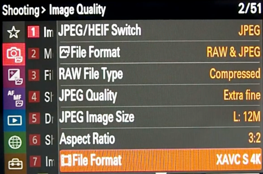 Sony A7s Iii Shooting Menu 2
