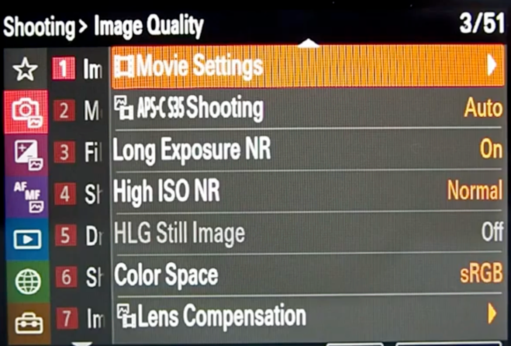 Sony A7s Iii Shooting Menu 3