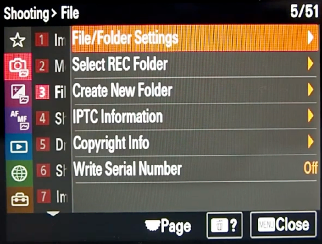 Sony A7s Iii Shooting Menu 5