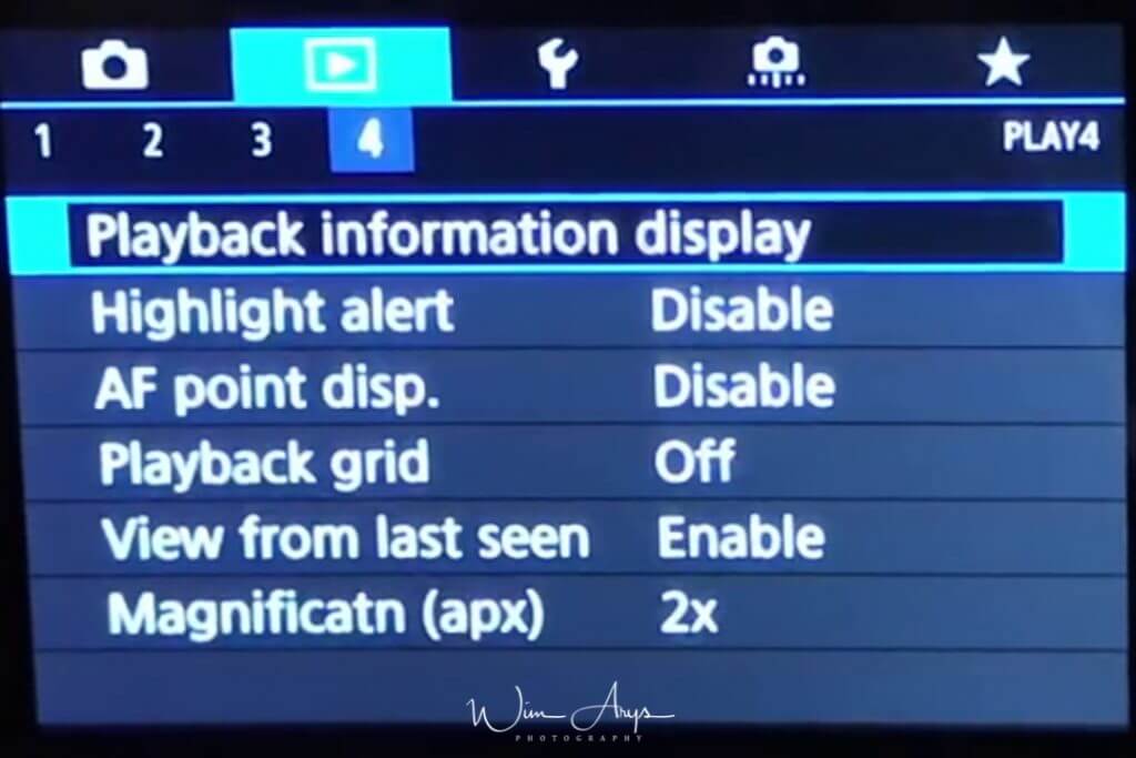 Canon EOS RP playback Menu page 4